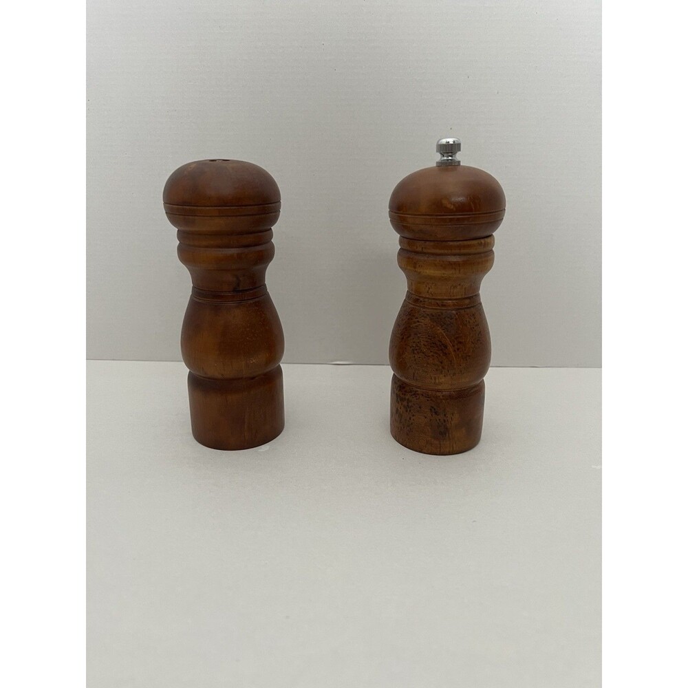 Penzeys Spices Wooden Pepper Mill & Salt Shaker Set 6" Dark Finish Savannah